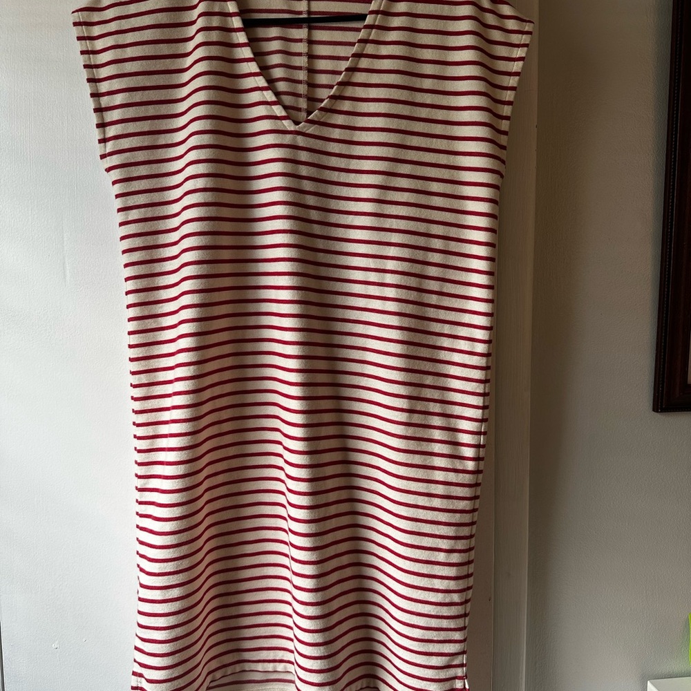 Madewell Red & White Striped Dress